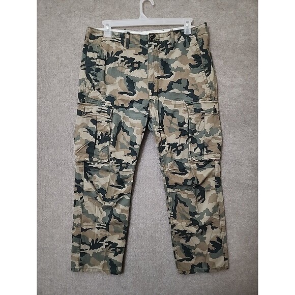 Levi's Other - Levis Camouflage Cargo Chino Pants Mens 36x30(28) Green Tan Pockets 100% Cotton